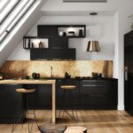 Design Küchenzeile einbauküche Goya Schwarz Matt