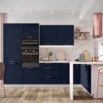 EINBAUKÜCHE KÜCHENZEILE ADELE BLAU MATT 240 CM #L22583