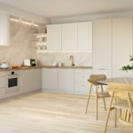 EINBAUKÜCHE KÜCHENZEILE TRACY CREAM MATT 240 CM #L22593