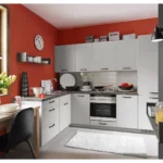Küche Einbauküche Küchenset L-Formig Tessa Weiss Glanz  270 x 180 cm #L22819