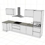 EINBAUKÜCHE SENSO ROSANNA  WHITE GLOSS 360 x 90 CM #L22814
