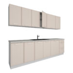 Einbauküche  Küchenzeile Brit Weiss Matt 260 cm #L23108