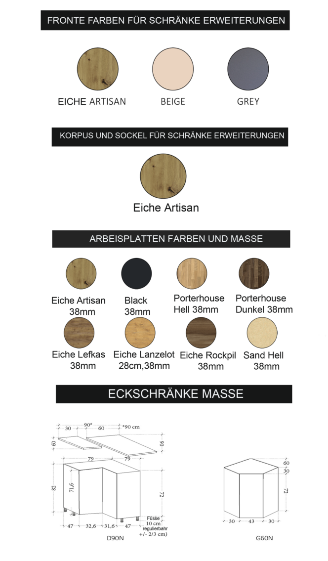 EINBAUKÜCHE KÜCHENZEILE LANGEN BEIGE MATT 340 CM EICHE KORPUS #L23706