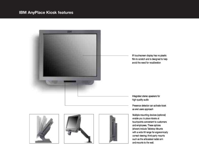 Desktop PC und Touch Monitor für Kassensystem Toshiba-IBM Anyplace 4838-31E, 15Zoll TFT Aktiv-LCD #L22796
