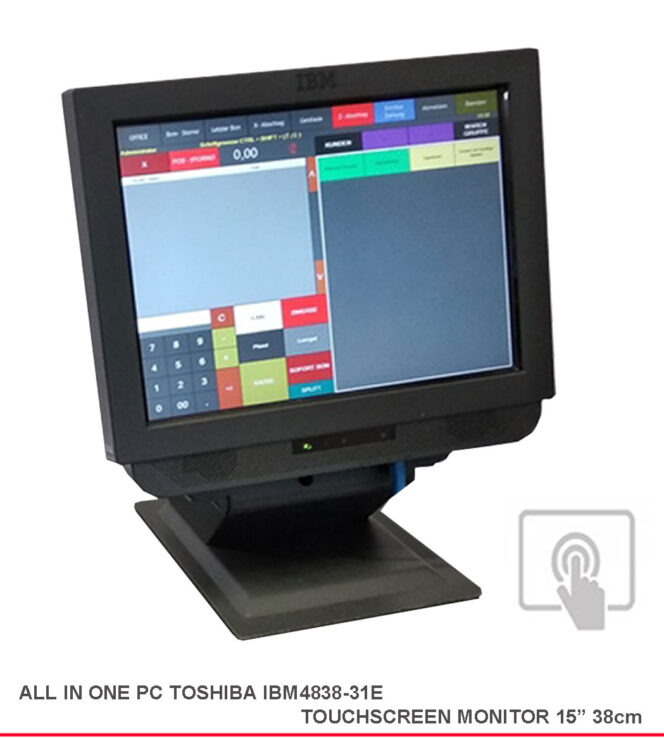 Desktop PC und Touch Monitor für Kassensystem Toshiba-IBM Anyplace 4838-31E, 15Zoll TFT Aktiv-LCD #L22796
