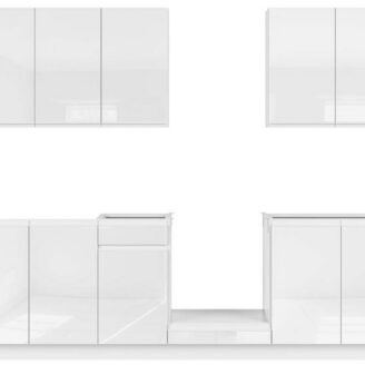 EINBAUKÜCHE KÜCHENZEILE SELENE GLANZ WEISS 260 CM #L23454