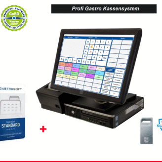 KASSENSYSTEM FÜR GASTRONOMIE  15" 38CM ELO MONITOR HP 8200 SSD TSE-GASTROSOFT STANDART #L23447