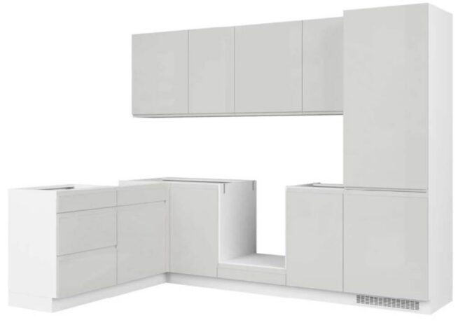 EINBAUKÜCHE KÜCHENZEILE SELINA GLANZ LICHT FREY L-FÖRMIG  270 x 180 CM #L23457