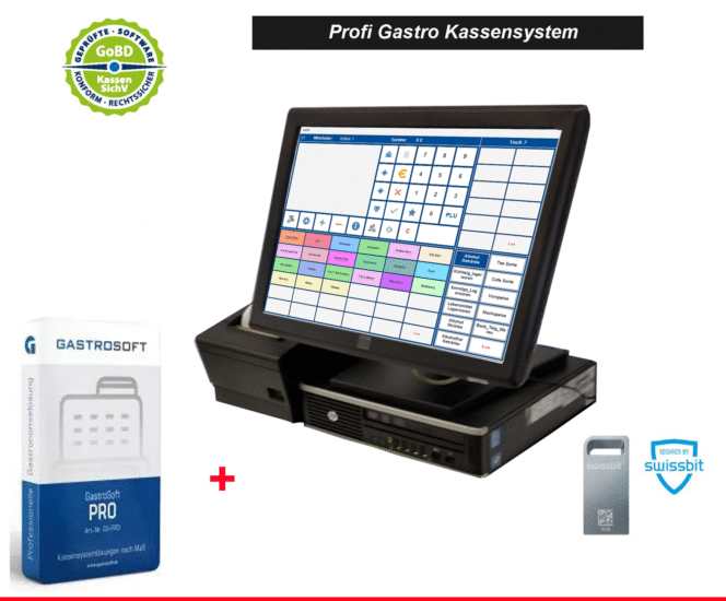 GASTRO KASSENSYSTEM  15" 38CM TOUCH ELO MONITOR HP 8200 SSD TSE-GASTROSOFT PRO #L23448