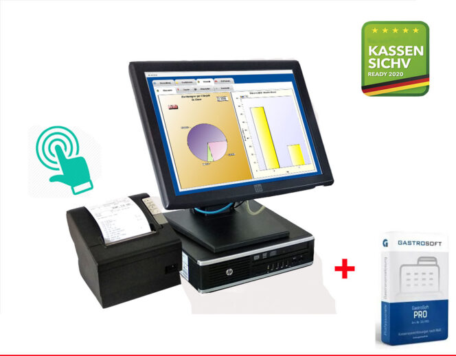 GASTRO KASSENSYSTEM  15" 38CM TOUCH ELO MONITOR HP 8200 SSD TSE-GASTROSOFT PRO #L23448