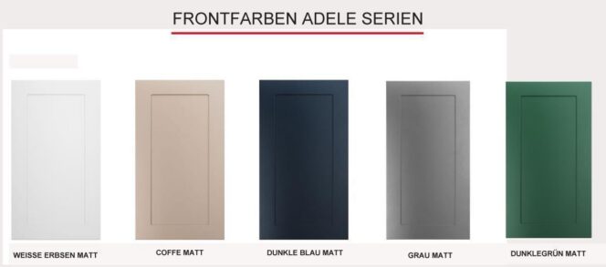 EINBAUKÜCHE ADELE L-FORMIG MARINEBLAU MATT 330 x190 CM  MIT ERWEITERUNGEN #L21804