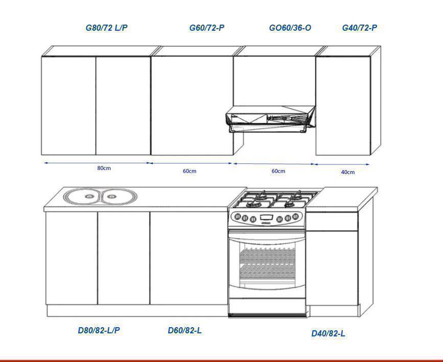 EINBAUKÜCHE KÜCHENZEILE ODELIA WEISS MATT FL 240 CM #L22647