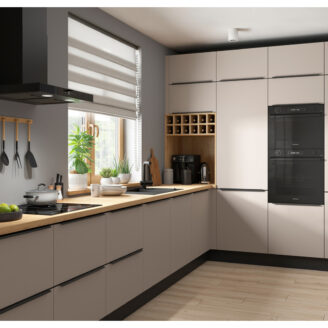 Einbauküche Küchenzeile Manuella Beige 240 x 420 cm #L24220
