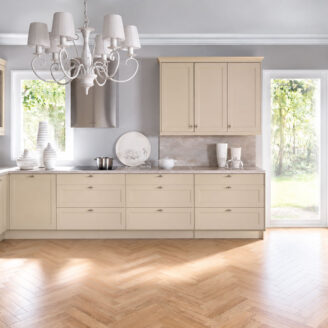Einbauküche U-Förmig Franceska Hell Beige Matt 210 x 435 x 180 cm #L24234